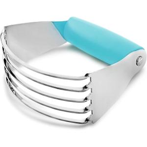 imageZulay Kitchen Dough Blender  Stainless Steel Pastry Cutter Heavy Duty Dough Cutter With Blades Pastry Blender And Butter Cutter  Pastry Cutter For Baking BlueBlue