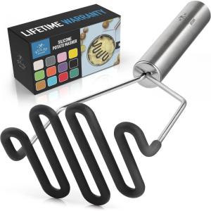 imageZulay Kitchen Potato Masher Stainless Steel  Premium Masher Hand Tool and Potato Smasher Metal Wire Utensil for Best Mash for Bean Avocado Egg Mini Mashed Potatoe Banana ampamp Other FoodBlack