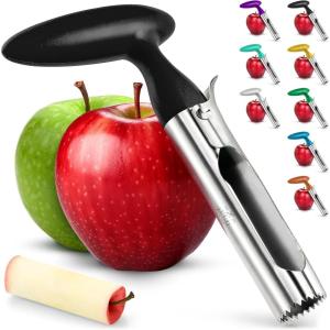 imageZulay Kitchen Premium Apple Corer Tool  Ultra Sharp Stainless Steel Serrated Blades for Easy Coring  Easy to Use ampamp Clean Durable Apple Corer Remover for Baking Apples ampamp More  Dark TealBlack