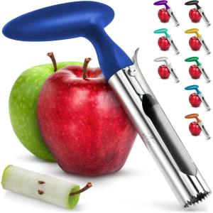 imageZulay Kitchen Premium Apple Corer Tool  Ultra Sharp Stainless Steel Serrated Blades for Easy Coring  Easy to Use ampamp Clean Durable Apple Corer Remover for Baking Apples ampamp More  Dark TealDark Blue