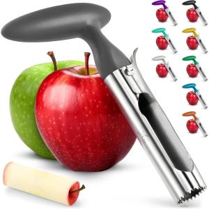 imageZulay Kitchen Premium Apple Corer Tool  Ultra Sharp Stainless Steel Serrated Blades for Easy Coring  Easy to Use ampamp Clean Durable Apple Corer Remover for Baking Apples ampamp More  Dark TealGray