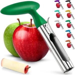 imageZulay Kitchen Premium Apple Corer Tool  Ultra Sharp Stainless Steel Serrated Blades for Easy Coring  Easy to Use ampamp Clean Durable Apple Corer Remover for Baking Apples ampamp More  Dark TealHappy Green