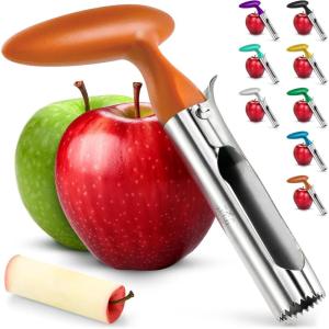 imageZulay Kitchen Premium Apple Corer Tool  Ultra Sharp Stainless Steel Serrated Blades for Easy Coring  Easy to Use ampamp Clean Durable Apple Corer Remover for Baking Apples ampamp More  Dark TealCinnamon
