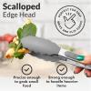 imageZulay 12 Inch Stainless Steel Tongs For Cooking  Scallop Head Edge Kitchen Tongs  Easy Grip BBQ Grill Tongs With Lock Mechanism  Heavy Duty Metal Tongs For Barbecue Cooking Frying and MoreSilver  Gray