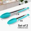 imageZulay 12 Inch Stainless Steel Tongs For Cooking  Scallop Head Edge Kitchen Tongs  Easy Grip BBQ Grill Tongs With Lock Mechanism  Heavy Duty Metal Tongs For Barbecue Cooking Frying and MoreSilver  Aqua Sky