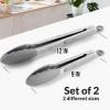 imageZulay 12 Inch Stainless Steel Tongs For Cooking  Scallop Head Edge Kitchen Tongs  Easy Grip BBQ Grill Tongs With Lock Mechanism  Heavy Duty Metal Tongs For Barbecue Cooking Frying and MoreSilver  Gray