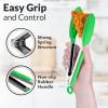 imageZulay 12 Inch Stainless Steel Tongs For Cooking  Scallop Head Edge Kitchen Tongs  Easy Grip BBQ Grill Tongs With Lock Mechanism  Heavy Duty Metal Tongs For Barbecue Cooking Frying and MoreSilver  Light Green