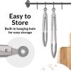 imageZulay 12 Inch Stainless Steel Tongs For Cooking  Scallop Head Edge Kitchen Tongs  Easy Grip BBQ Grill Tongs With Lock Mechanism  Heavy Duty Metal Tongs For Barbecue Cooking Frying and MoreSilver  Gray
