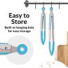 imageZulay 12 Inch Stainless Steel Tongs For Cooking  Scallop Head Edge Kitchen Tongs  Easy Grip BBQ Grill Tongs With Lock Mechanism  Heavy Duty Metal Tongs For Barbecue Cooking Frying and MoreSilver  Light Blue