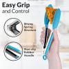 imageZulay 12 Inch Stainless Steel Tongs For Cooking  Scallop Head Edge Kitchen Tongs  Easy Grip BBQ Grill Tongs With Lock Mechanism  Heavy Duty Metal Tongs For Barbecue Cooking Frying and MoreSilver  Light Blue