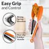 imageZulay 12 Inch Stainless Steel Tongs For Cooking  Scallop Head Edge Kitchen Tongs  Easy Grip BBQ Grill Tongs With Lock Mechanism  Heavy Duty Metal Tongs For Barbecue Cooking Frying and MoreSilver  Orange