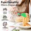 imageZulay 12 Inch Stainless Steel Tongs For Cooking  Scallop Head Edge Kitchen Tongs  Easy Grip BBQ Grill Tongs With Lock Mechanism  Heavy Duty Metal Tongs For Barbecue Cooking Frying and MoreSilver  Light Green