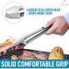 imageZulay 12 Inch Stainless Steel Tongs For Cooking  Scallop Head Edge Kitchen Tongs  Easy Grip BBQ Grill Tongs With Lock Mechanism  Heavy Duty Metal Tongs For Barbecue Cooking Frying and MoreSilver