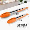 imageZulay 12 Inch Stainless Steel Tongs For Cooking  Scallop Head Edge Kitchen Tongs  Easy Grip BBQ Grill Tongs With Lock Mechanism  Heavy Duty Metal Tongs For Barbecue Cooking Frying and MoreSilver  Orange