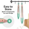 imageZulay 12 Inch Stainless Steel Tongs For Cooking  Scallop Head Edge Kitchen Tongs  Easy Grip BBQ Grill Tongs With Lock Mechanism  Heavy Duty Metal Tongs For Barbecue Cooking Frying and MoreRose Gold  Mint