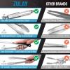 imageZulay 12 Inch Stainless Steel Tongs For Cooking  Scallop Head Edge Kitchen Tongs  Easy Grip BBQ Grill Tongs With Lock Mechanism  Heavy Duty Metal Tongs For Barbecue Cooking Frying and MoreSilver