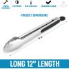 imageZulay 12 Inch Stainless Steel Tongs For Cooking  Scallop Head Edge Kitchen Tongs  Easy Grip BBQ Grill Tongs With Lock Mechanism  Heavy Duty Metal Tongs For Barbecue Cooking Frying and MoreSilver