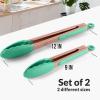 imageZulay 12 Inch Stainless Steel Tongs For Cooking  Scallop Head Edge Kitchen Tongs  Easy Grip BBQ Grill Tongs With Lock Mechanism  Heavy Duty Metal Tongs For Barbecue Cooking Frying and MoreRose Gold  Mint