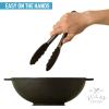 imageZulay 12 Inch Stainless Steel Tongs For Cooking  Scallop Head Edge Kitchen Tongs  Easy Grip BBQ Grill Tongs With Lock Mechanism  Heavy Duty Metal Tongs For Barbecue Cooking Frying and MoreSilver  Black
