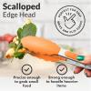 imageZulay 12 Inch Stainless Steel Tongs For Cooking  Scallop Head Edge Kitchen Tongs  Easy Grip BBQ Grill Tongs With Lock Mechanism  Heavy Duty Metal Tongs For Barbecue Cooking Frying and MoreSilver  Orange