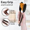 imageZulay 12 Inch Stainless Steel Tongs For Cooking  Scallop Head Edge Kitchen Tongs  Easy Grip BBQ Grill Tongs With Lock Mechanism  Heavy Duty Metal Tongs For Barbecue Cooking Frying and MoreRose Gold  Black
