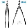 imageZulay 12 Inch Stainless Steel Tongs For Cooking  Scallop Head Edge Kitchen Tongs  Easy Grip BBQ Grill Tongs With Lock Mechanism  Heavy Duty Metal Tongs For Barbecue Cooking Frying and MoreSilver  Black
