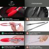 imageZulay 12 Inch Stainless Steel Tongs For Cooking  Scallop Head Edge Kitchen Tongs  Easy Grip BBQ Grill Tongs With Lock Mechanism  Heavy Duty Metal Tongs For Barbecue Cooking Frying and MoreSilver  Soft Red