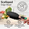 imageZulay 12 Inch Stainless Steel Tongs For Cooking  Scallop Head Edge Kitchen Tongs  Easy Grip BBQ Grill Tongs With Lock Mechanism  Heavy Duty Metal Tongs For Barbecue Cooking Frying and MoreRose Gold  Black