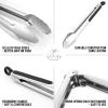 imageZulay 12 Inch Stainless Steel Tongs For Cooking  Scallop Head Edge Kitchen Tongs  Easy Grip BBQ Grill Tongs With Lock Mechanism  Heavy Duty Metal Tongs For Barbecue Cooking Frying and MoreSilver