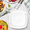 imageZulay Kitchen Luna Plates and Bowls Sets 16 Piece Modern Porcelain Dish Set for 4 Chip and Scratch Resistant Square Dinnerware Set Microwave and Dishwasher Safe Pearl White18 Piece  Service for 6