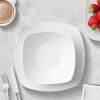 imageZulay Kitchen Luna Plates and Bowls Sets 16 Piece Modern Porcelain Dish Set for 4 Chip and Scratch Resistant Square Dinnerware Set Microwave and Dishwasher Safe Pearl White12 Piece  Service for 4