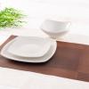 imageZulay Kitchen Luna Plates and Bowls Sets 16 Piece Modern Porcelain Dish Set for 4 Chip and Scratch Resistant Square Dinnerware Set Microwave and Dishwasher Safe Pearl White18 Piece  Service for 6