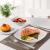 imageZulay Kitchen Luna Plates and Bowls Sets 16 Piece Modern Porcelain Dish Set for 4 Chip and Scratch Resistant Square Dinnerware Set Microwave and Dishwasher Safe Pearl White18 Piece  Service for 6