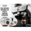 imageZulay Kitchen Magia Manual Espresso Machine with Grinder and Extra Large 2L Removable Water Tank and Executive Milk Frother with Stand