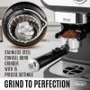 imageZulay Kitchen Magia Manual Espresso Machine with Grinder and Extra Large 2L Removable Water Tank and Executive Milk Frother with Stand