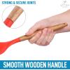 imageZulay Kitchen NonStick Silicone Utensils Set 5Piece with Authentic Acacia Wood Handles ampamp Utensil Holder  Silicone Cooking Utensils Set  Silicone Spatula Set  Spatula Silicone Cooking Set