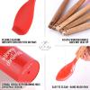 imageZulay Kitchen NonStick Silicone Utensils Set 5Piece with Authentic Acacia Wood Handles ampamp Utensil Holder  Silicone Cooking Utensils Set  Silicone Spatula Set  Spatula Silicone Cooking Set