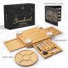imageZulay Kitchen Premium Bamboo Cheese Board Set  Extra Thick Bamboo Charcuterie Board Set with 4 Piece Knife Set  Wooden Cheese Board is Perfect for Charcuterie Wine and Cheese Party SetLuxe Set