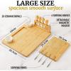 imageZulay Kitchen Premium Bamboo Cheese Board Set  Extra Thick Bamboo Charcuterie Board Set with 4 Piece Knife Set  Wooden Cheese Board is Perfect for Charcuterie Wine and Cheese Party SetPlatter Set