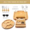 imageZulay Kitchen Premium Bamboo Cheese Board Set  Extra Thick Bamboo Charcuterie Board Set with 4 Piece Knife Set  Wooden Cheese Board is Perfect for Charcuterie Wine and Cheese Party SetIcon Set