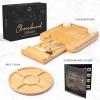imageZulay Kitchen Premium Bamboo Cheese Board Set  Extra Thick Bamboo Charcuterie Board Set with 4 Piece Knife Set  Wooden Cheese Board is Perfect for Charcuterie Wine and Cheese Party SetIcon Set