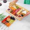 imageZulay Kitchen Premium Bamboo Cheese Board Set  Extra Thick Bamboo Charcuterie Board Set with 4 Piece Knife Set  Wooden Cheese Board is Perfect for Charcuterie Wine and Cheese Party SetPlatter Set