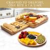 imageZulay Kitchen Premium Bamboo Cheese Board Set  Extra Thick Bamboo Charcuterie Board Set with 4 Piece Knife Set  Wooden Cheese Board is Perfect for Charcuterie Wine and Cheese Party SetIcon Set