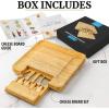 imageZulay Kitchen Premium Bamboo Cheese Board Set  Extra Thick Bamboo Charcuterie Board Set with 4 Piece Knife Set  Wooden Cheese Board is Perfect for Charcuterie Wine and Cheese Party SetClassic Set