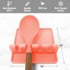 imageZulay Kitchen Silicone Utensil Rest with Drip Pad for Multiple Utensils  BPAFree HeatResistant Spoon Rest ampamp Spoon Holder for Stove Top  Kitchen Utensil Holder for Ladles ampamp Tongs  SerenityPeach