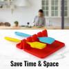 imageZulay Kitchen Silicone Utensil Rest with Drip Pad for Multiple Utensils  BPAFree HeatResistant Spoon Rest ampamp Spoon Holder for Stove Top  Kitchen Utensil Holder for Ladles ampamp Tongs  SerenityBright Red