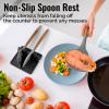 imageZulay Kitchen Silicone Utensil Rest with Drip Pad for Multiple Utensils  BPAFree HeatResistant Spoon Rest ampamp Spoon Holder for Stove Top  Kitchen Utensil Holder for Ladles ampamp Tongs  SerenityNight Black