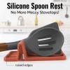 imageZulay Kitchen Silicone Utensil Rest with Drip Pad for Multiple Utensils  BPAFree HeatResistant Spoon Rest ampamp Spoon Holder for Stove Top  Kitchen Utensil Holder for Ladles ampamp Tongs  SerenityCanyon Rose