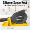 imageZulay Kitchen Silicone Utensil Rest with Drip Pad for Multiple Utensils  BPAFree HeatResistant Spoon Rest ampamp Spoon Holder for Stove Top  Kitchen Utensil Holder for Ladles ampamp Tongs  SerenityLemon Yellow