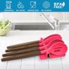 imageZulay Kitchen Silicone Utensil Rest with Drip Pad for Multiple Utensils  BPAFree HeatResistant Spoon Rest ampamp Spoon Holder for Stove Top  Kitchen Utensil Holder for Ladles ampamp Tongs  SerenityHoneysuckle